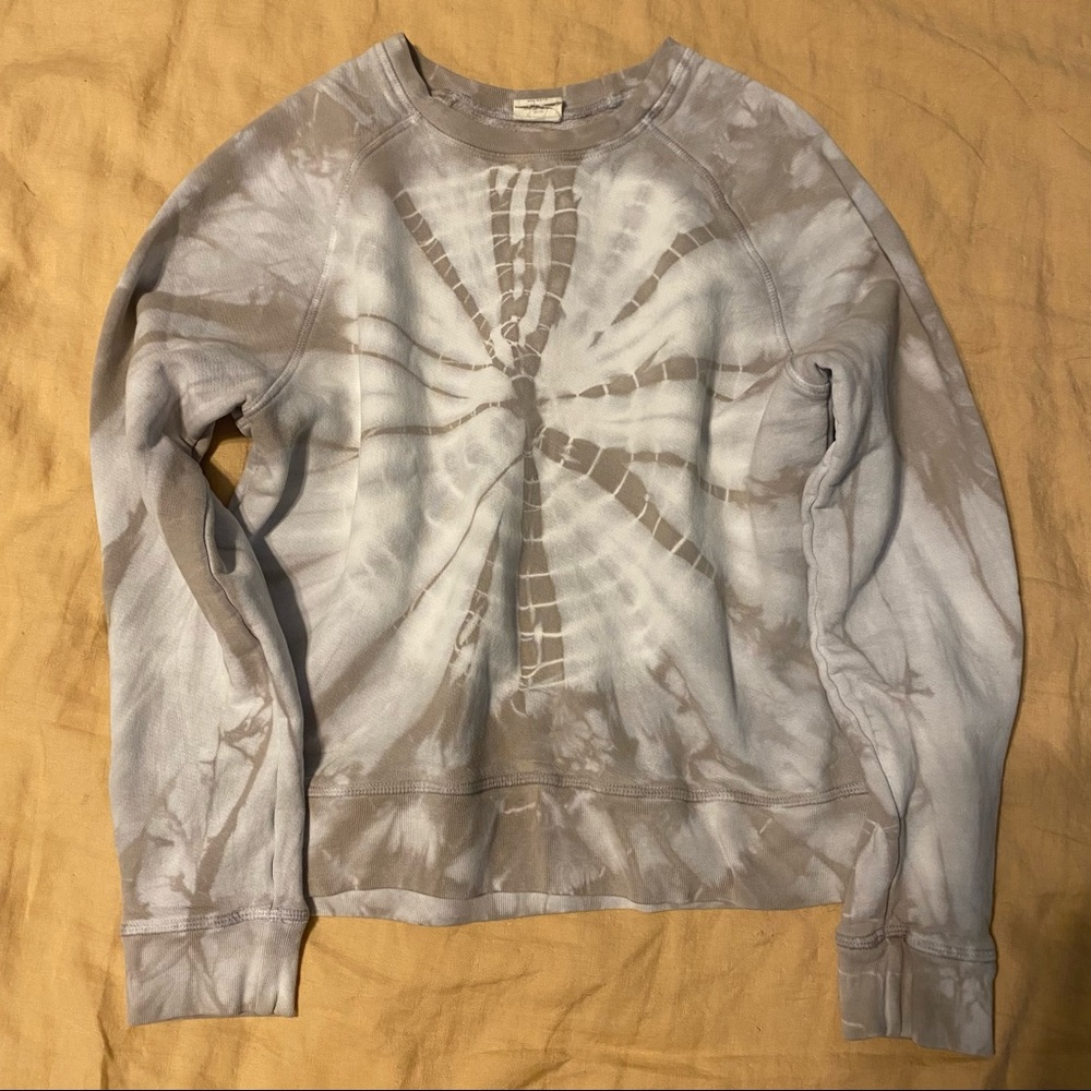 WSLY bandier relaxed raglan neutral tie dye sweatshirt